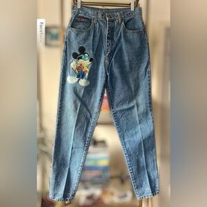 90s Y2K Mickey Mouse Embroidered Jeans – Vintage Mall Denim, 100% Cotton, W30
